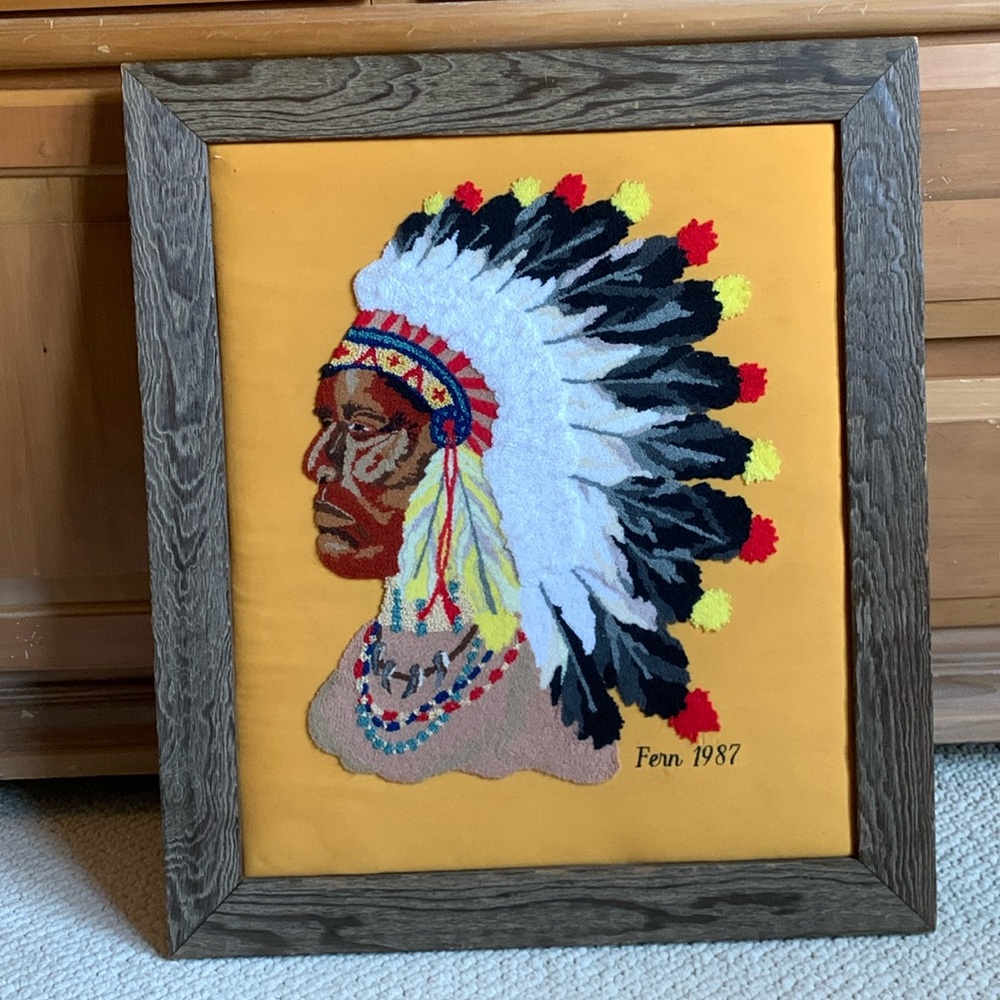 Vintage  Indian head wall hanging